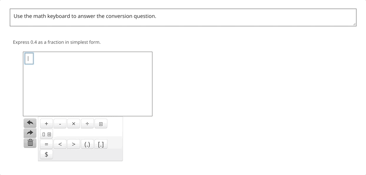 Math Keypad question type